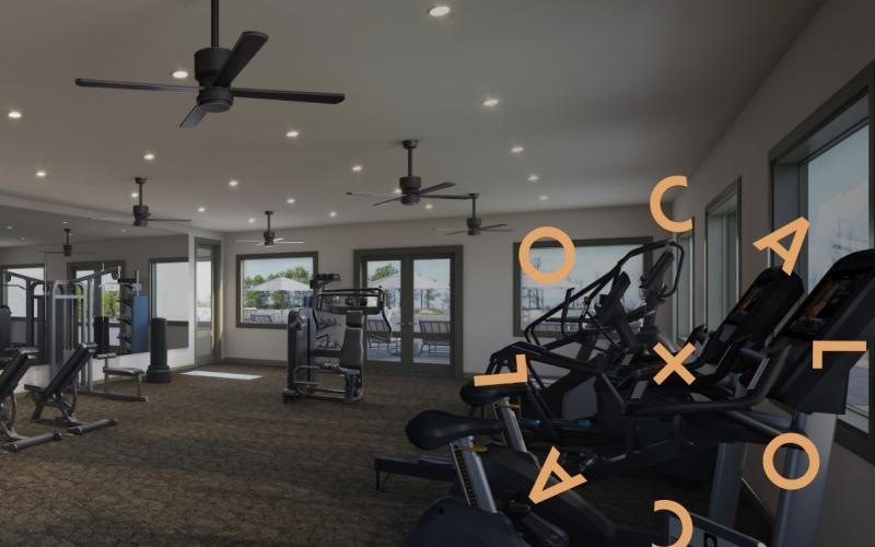 a gym with exercise equipment