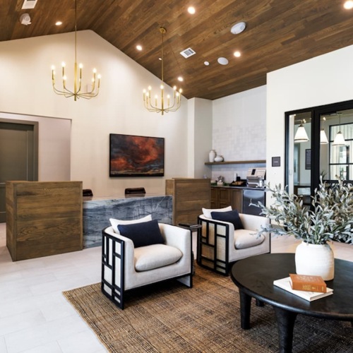 lounge area with modern design and modern seating