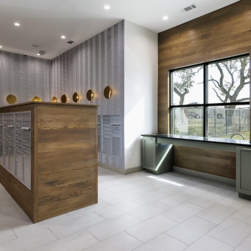 mail center with natural lighting