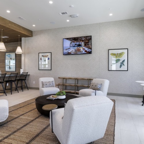 resident kitchen with ample counters-space and modern decor